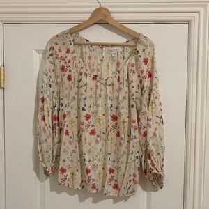 Velvet by Graham & Spencer 3/4 sleeve floral top, used like-new
